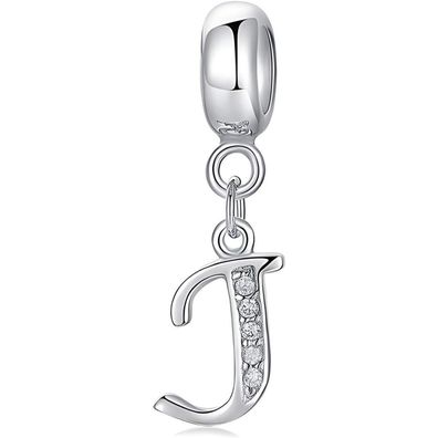 Symretie Damen 925 Sterling Silber Initial Buchstabe Charm Anhänger A-Z