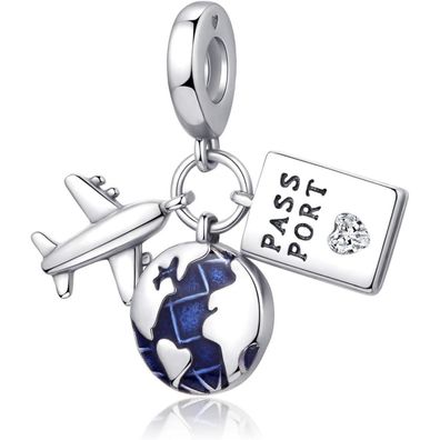 Symretie 925 Sterling Silber Charm Anhänger - Schmetterling Herz für Damen