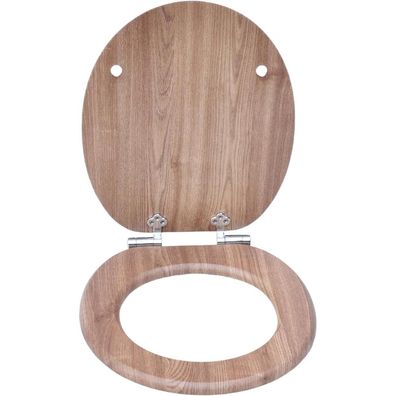 Sinobath WC Sitz mit Absenkautomatik aus Holz (Schwarzes Holz) mit natürlichen
