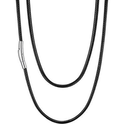 U7 Geflochtene Wachsschurkette für Damen und Herren, 2mm/3mm, Schwarz/Braun