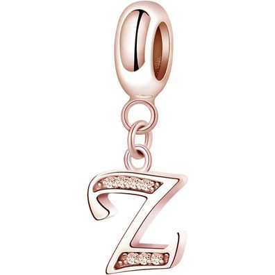 Symretie Damen Rose Gold Buchstabe Charm Anhänger A-Z, kompatibel mit
