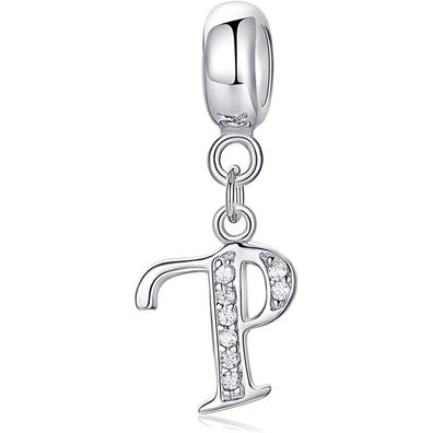 Symretie Damen 925 Sterling Silber Initial Buchstabe Charm Anhänger A-Z