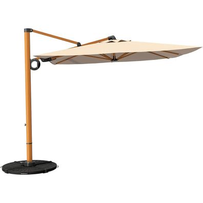 Grand Patio Ampelschirm 300 cm Rechteckig Champagne mit Kurbel, UV-Schutz 50