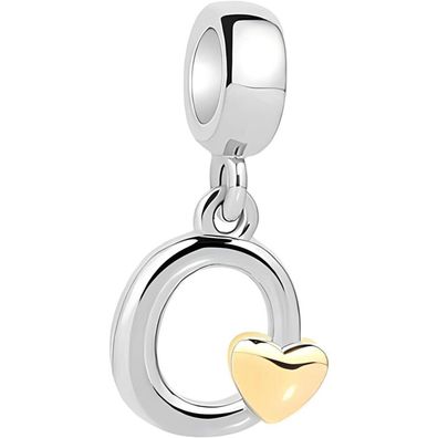 Symretie Damen A-Z Buchstaben Charm Anhänger Initial Beads Charms mit Gelbem