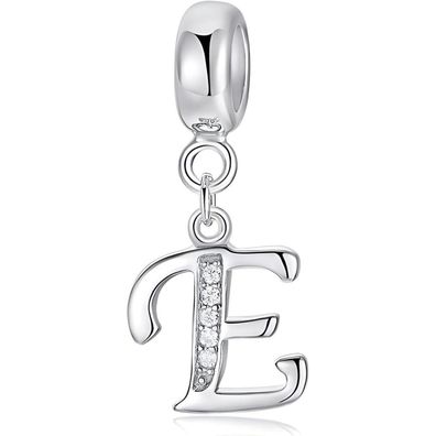 Symretie Damen 925 Sterling Silber Initial Buchstabe Anhänger A-Z, Zirkonia