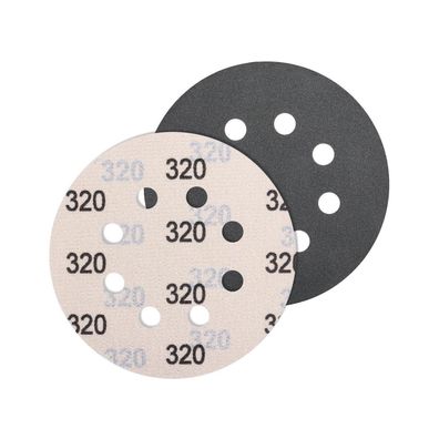 JatilEr 5 Stück Schleifpapier 125mm Klett 320 Körnung, Rund 8 Loch für