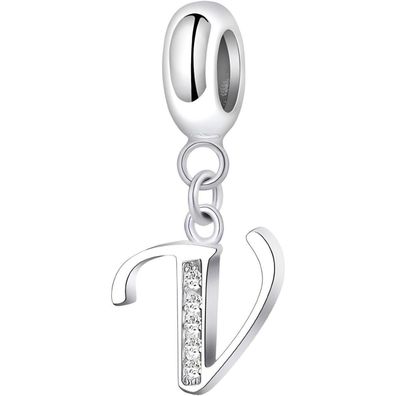Symretie Damen 925 Sterling Silber Initial Buchstabe Charm Anhänger für
