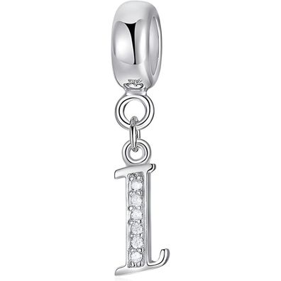 Symretie Damen 925 Sterling Silber Initial Buchstabe Anhänger für Europäische