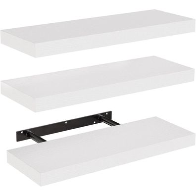 Storemic Wandregal Weiß 40cm, 3er-Set Schweberegale für Wohnzimmer, Küche, Büro