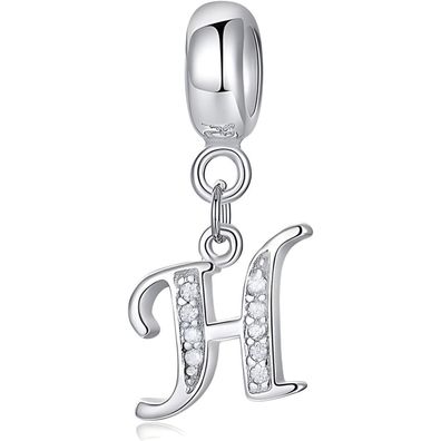 Symretie Damen 925 Sterling Silber Initial Buchstabe Anhänger A-Z, kompatibel