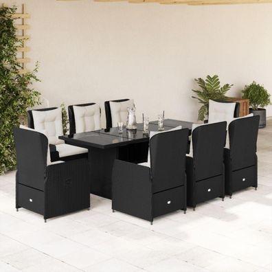IKAYAA Polyrattan Sitzgruppe für 8 Personen, Gartenmöbel Set mit Tisch und 8