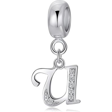 Symretie 925 Sterling Silber Initial Buchstabe Anhänger Charm für Europäische