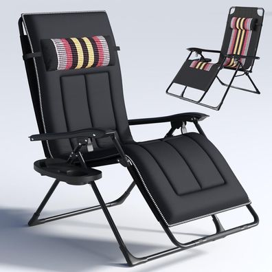 Cozykimo Klappbarer Liegestuhl, Wetterfeste Sonnenliege für Garten und Balkon