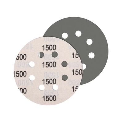 JatilEr 5 Stück Schleifpapier 125mm Klett Körnung 1500, Rund 8 Loch für