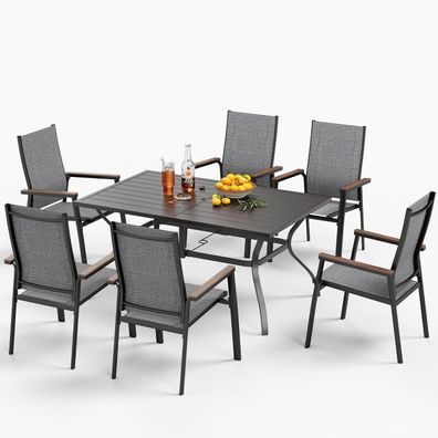 Mfstudio Gartenmöbel Set, Rechteckiger Gartentisch mit verstellbarem