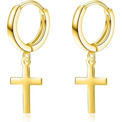 VONALA Sterling Silber Kreuz Creolen Ohrringe für Damen, Herren, Mädchen