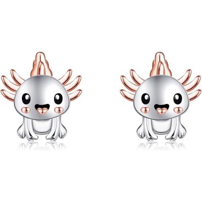 VONALA Damen Ohrringe Sterling Silber 925 - Niedliche Axolotl Tier Ohrstecker