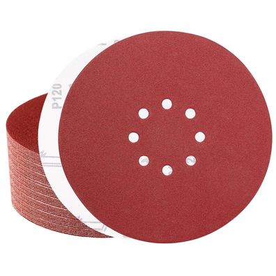 Sztaoip 50 Stück Schleifpapier 225mm Klett 8 Loch, Körnung 120 für