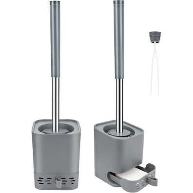 Glowbal Klobürste 2er-Set Silikon Toilettenbürste mit Halter, Wandmontage