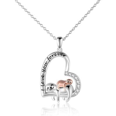 VONALA 925 Sterling Silber Faultier Halskette für Mutter und Tochter