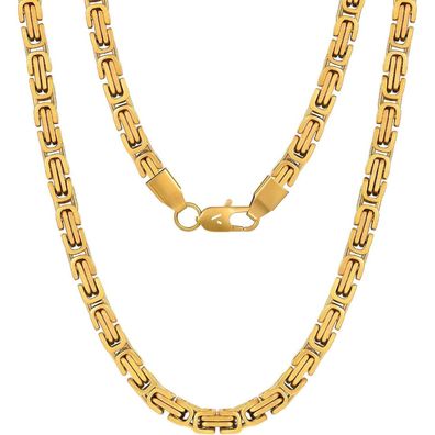 VEXXS Herren Gold Kette 4/6mm, 18K Gold beschichtet Edelstahl, Königskette