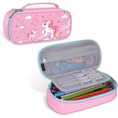 FINPAC Federmäppchen mit großer Kapazität, Rosa Pferd Design, Einlagig - Ideal