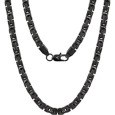 VEXXS Herren Kette 4/6mm, 18K Gold beschichtet Edelstahl Königskette