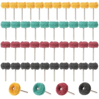 PMIQSA 40x 25mm Polierscheiben, 1/8" Schaft, Mix Körnung für Dremel