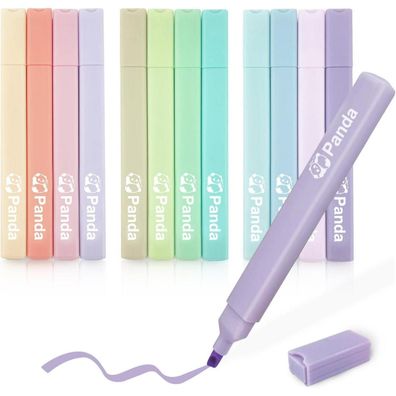 Yoskaedi Textmarker Pastell Set, 12 Stück, No Bleed, Dry Fast, Leuchtstifte für