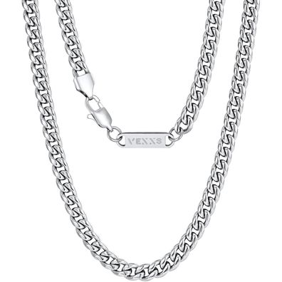 VEXXS Herren Panzerkette 18K Gold beschichtet Cuban Halskette Miami Kubanische