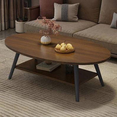 Hawthyhome Runder 2-Tier Beistelltisch mit Stauraum, moderner Massivholztisch