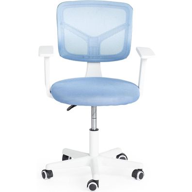 FurnitureR Ergonomischer Bürostuhl mit Armlehne, höhenverstellbar, drehbar, Blau