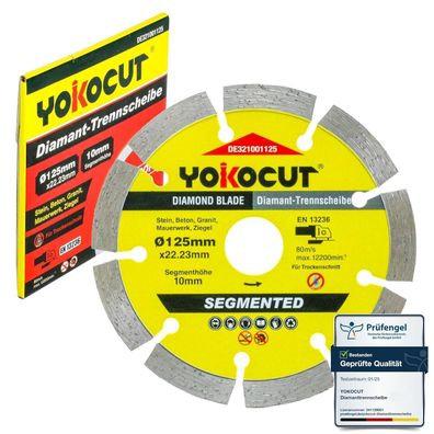 Yokocut Diamanttrennscheibe 125mm Universal für Stein, Beton, Granit