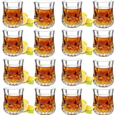 JAIEF Schnapsgläser 60 ml, bleifreies klares Glas mit schwerem Boden, 16 Stück