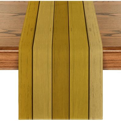 Artoid Mode Tischläufer Gelb Planken Antik Rustikal Holz 40x140 cm