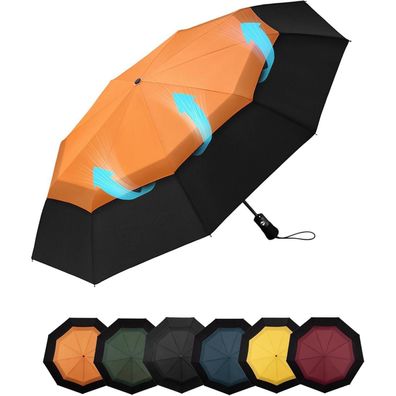 Chakipee Kompakter Reise Regenschirm Sturmfest - Automatik Taschenschirm mit