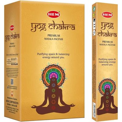 HEM Yog Chakra Masala Räucherstäbchen - 12er Packung für besondere Momente und