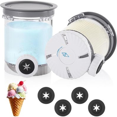 Hejo 2er Set Eisbehälter mit Deckel für Ninja Creami Swirl NC700EU NC701EU