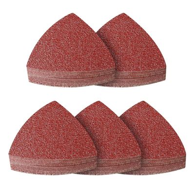 PMIQSA 70 Stück Deltaschleifpapier 93mm, Körnung 40, Klett, für Holz & Metall