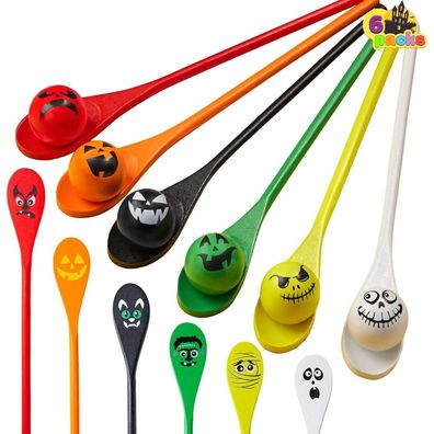 JOYIN 6er Halloween Ei und Löffel Rennen Spiele Set für Kinder & Erwachsene