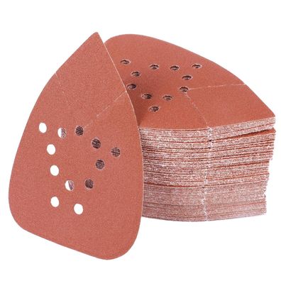 PMIQSA 100 Stück 240er Körnung Dreieckschleifpapier 135x93mm Klett für