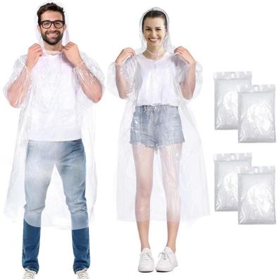 Henrycares Einweg Regenponcho für Damen und Herren - Wasserdichter Regenschutz