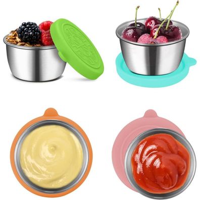 Kssvzz 4 Stück Dressing Behälter 70ml Auslaufsichere Bento Box Zubehör 304