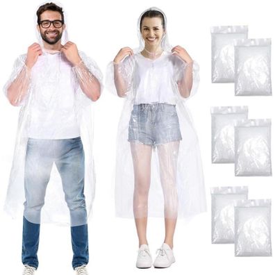 Henrycares Einweg Regenponcho für Damen und Herren, durchsichtig, wasserdicht