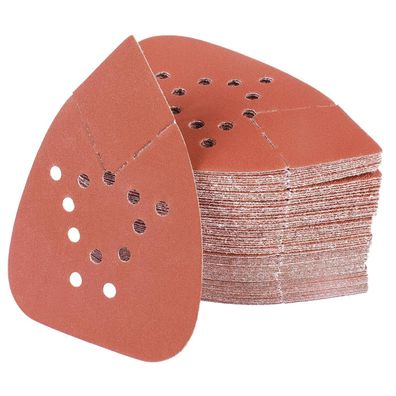 PMIQSA 100 Stück Schleifpapier Dreieck 320 Körnung 135x93mm Klett für