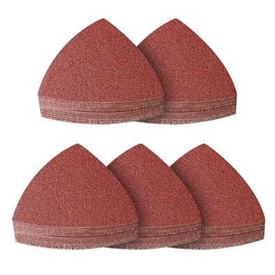 PMIQSA 90x Schleifpapier Dreieck 93mm Klett 80 Körnung für Multischleifer Holz