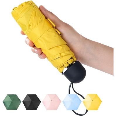 Chakipee Mini Regenschirm, klein, faltbar, leicht, mit UV-Schutz, 260T Stoff
