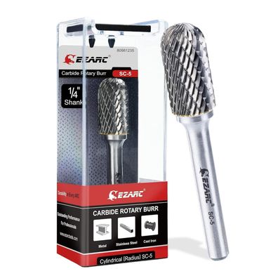 EZARC SC5 Hartmetall Frässtifte mit 1/4 Zoll (6mm) Schaft, Doppelschnitt