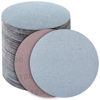 PMIQSA Schleifgitter 125mm Klett, 50 Stück, Keramik Schleifscheibe 180 Körnung