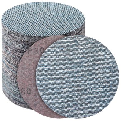 PMIQSA Schleifgitter 125mm Klett, 50 Stück, Körnung 80, Keramik Netz